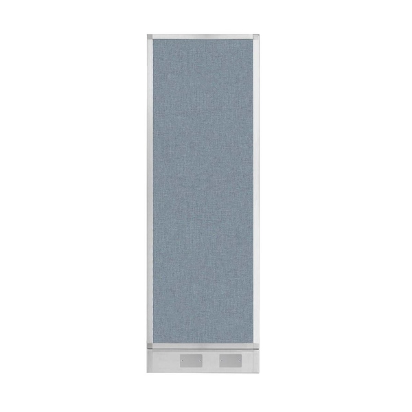 Hush Panel Configurable Cubicle Partition 2' x 6' Powder Blue Fabric w/ Cable Channel